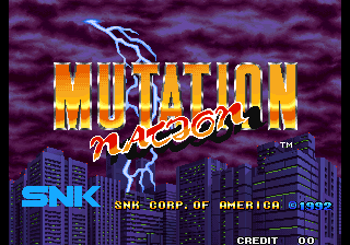 Mutation Nation title screen for Neo Geo